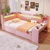 Daybed 140x200 cm mit USB & LED – Tagesbett in Rosa, Produktbild-Vorschau 4