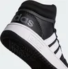 A close-up view of the heel and sole of a black Adidas Hoops Mid 30 K shoe. Produktbild-Vorschau