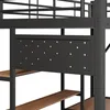 Hochbett mit Eisenrahmen, Schreibtisch, USB-Anschluss, Produktbild-Vorschau 10