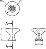Technical drawing of a cabinet knob with dimensions and cross-section. Produktbild-Vorschau