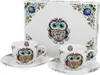 DUO ETNO 2er-Set Espressotassen 90 ml OWL mit Untertassen, Produktbild-Vorschau 1