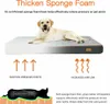 A dog lying on a dog bed with diagrams illustrating its features. Náhled obrázku produktu