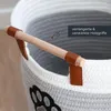 HMF Aufbewahrungskorb mit Holzgriffen, Korb aus Baumwolle Produktbild-Vorschau 6