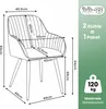 2er Set Drehbare Veloursstühle mit Ziernähten TURNO Grau Produktbild-Vorschau 3