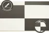 Leicht schneidbare PVC-Meterware, ca. 2,8 mm stark, schwarz-weißes Schachbrettdesign
 Produktbild-Vorschau