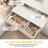 Schminktisch mit LED Beleuchtung und Hocker mit Steckdose Produktbild-Vorschau 5
