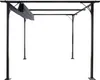 A black metal pergola frame with a gray retractable canopy, shown against a white background. Náhled obrázku produktu