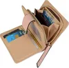 Kurze Damen-Geldbörse aus Leder, mittelgroß, Blatt-Design, Produktbild-Vorschau 4
