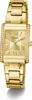A gold-colored women's watch with a rectangular face and crystal accents on the bezel. Produktbild-Vorschau