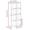 A diagram showing the dimensions of a bookshelf. Náhled obrázku produktu