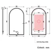 SONNI Specchio da bagno bianco ad arco 90 x 50 x 3,5 cm Anteprima dell’immagine prodotto 5
