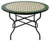 Marokkaanse mozaïektafel, Marrakech, beige en groen, 120cm, Productafbeelding-voorbeeld 1