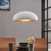 Lindby Pendellampe Gerwina, weiß/gold, Metall, 40 cm, E27 Produktbild-Vorschau 3