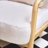 Poltrona scandinava arrotondata in legno di hevea, Crema Anteprima dell’immagine prodotto 9