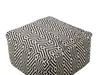 BELIANI Pouf Schwarz/Weiß Baumwolle 50 x 50 cm Quadrat Produktbild-Vorschau 5