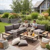 BEAUTYSOFA | MADISON Gartenlounge Ecksofa Dunkelgrau – Produktbild-Vorschau 2
