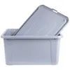 A light gray plastic storage bin with its lid resting on top, shown from a side angle against a white background. Náhľad obrázku produktu