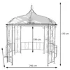 Pergola Almeria, okrągła altana ogrodowa, solidna stalowa Podgląd zdjęcia produktu 10