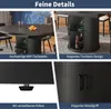 A collage of images showcasing the details of a black dining table. Náhľad obrázku produktu