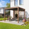 A backyard patio with a pergola, outdoor furniture, and plants. Náhled obrázku produktu