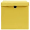 vidaXL Úložné boxy s víkem 4 ks 28x28x28 cm žluté Náhled obrázku produktu 3