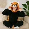 Pigiama Onesie Kigurumi Costume Travestimento Panda Rosso Anteprima dell’immagine prodotto 6