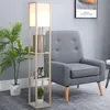 Stojací lampa HOMCOM s 3 policemi, E27 do 40 W, E1-MDF, dub Náhled obrázku produktu 2