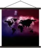 MuchoWow® Textilposter Weltkarte - Aquarell - Rosa 40x40 cm Produktbild-Vorschau 1