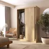 Kleiderschrank 140 cm Eiche Craft Schiebetüren Produktbild-Vorschau 1