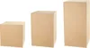 Three unpainted MDF pedestals of varying heights are displayed against a white background. Náhled obrázku produktu