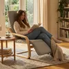 Homestyle4u Freischwinger Relaxsessel Cord grau mit Produktbild-Vorschau 14