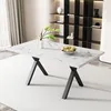 MODFU Table À Manger Avec Piètement Croisé Noir, Plateau Voir les images du produit 1
