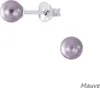 Perlenohrringe: runde Ohrstecker Silber 925 „Kugel“ Mauve Produktbild-Vorschau 1
