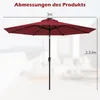 COSTWAY 300cm Sonnenschirm mit Solar-LED-Beleuchtung Produktbild-Vorschau 7