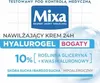Marketing image for a Mixa Hyalurogel cream, highlighting its features and benefits. Podgląd zdjęcia produktu