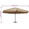vidaXL Parasol z aluminiowym drążkiem 600 cm Taupe Podgląd zdjęcia produktu 7