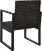 A single black poly rattan garden chair with a black cushion, shown from the back. Náhľad obrázku produktu