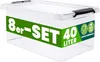 DEUBA® 8x Aufbewahrungsbox mit Deckel 40L Box Kunststoff Produktbild-Vorschau 1