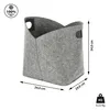 Aufbewahrungskorb Filz Zeitungskorb 24x34x24cm hellgrau Produktbild-Vorschau 2