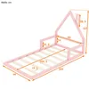 Kinderbett mit Lattenrost, 90x200 cm, Hausbett, Bodenbett, Produktbild-Vorschau 4
