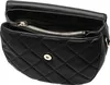 An open black quilted handbag with a silver zipper. Anteprima dell’immagine prodotto