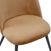 A close-up view of the seat and back of a brown velvet chair. Náhľad obrázku produktu