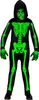 Tuta scheletro nero verde Halloween bambini, taglia:158 Anteprima dell’immagine prodotto 1