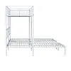 A white metal bunk bed with a pull-out trundle bed, shown against a white background. Produktbild-Vorschau