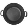 A top-down view of a black cooking pot with speckled gray interior, set against a white background. Voir les images du produit