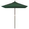 vidaXL Parasol avec mât en bois vert 198x198x231 cm Voir les images du produit 3