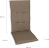 A taupe chair cushion with dimensions indicated by measurement lines and text. Produktbild-Vorschau
