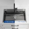 Edelstahlspüle schwarz 70x45cm mit Stufen, Kratzfest & Produktbild-Vorschau 19