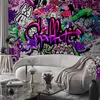 Vlies Fototapete - Purple Graffiti 400x280 cm Streetart Produktbild-Vorschau 1