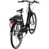 A black electric bicycle is shown from a rear-diagonal angle against a white background. Produktbild-Vorschau